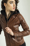 SOPHIE VESTE EN CUIR BIKER FEMME